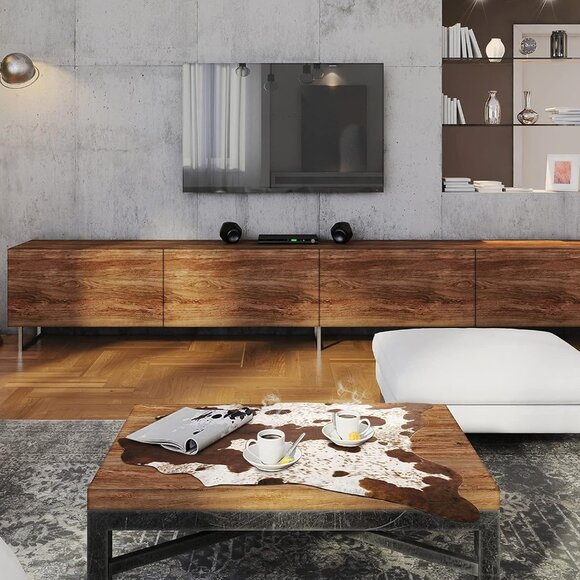 Western Cow Hide Animal Print Carpet 2'3" x 3'7" - Picture 5 of 7